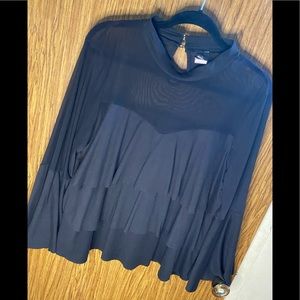 Vince camuto black mesh turtleneck top